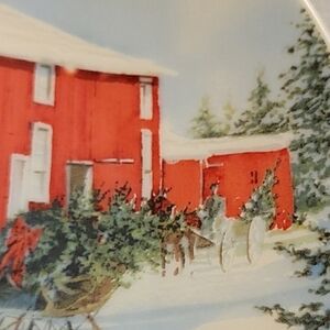 1997 Christmas Collectors Plate - Series 1997 Red and White